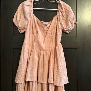 All in Favor Blush Textured Dress